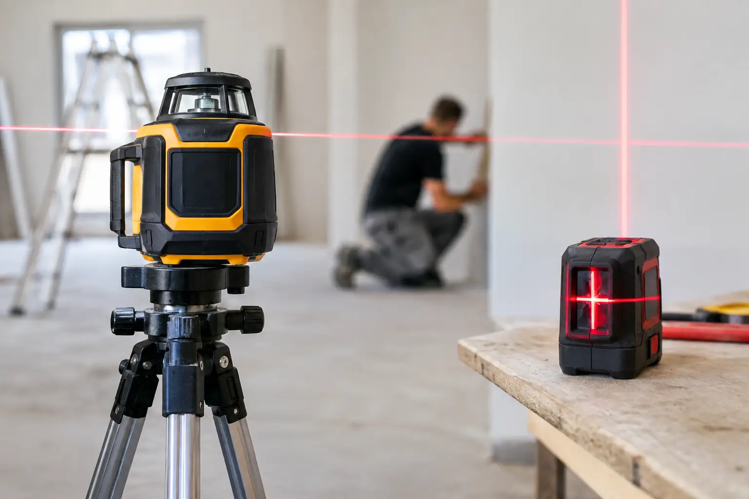 Laserový nivelák versus krížový laser v praxi